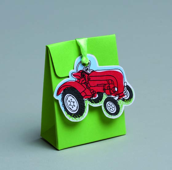 10 Mini Pochons Avec Vignettes Tracteur Deco Bapteme Nature Et Campagne A Prix Bas