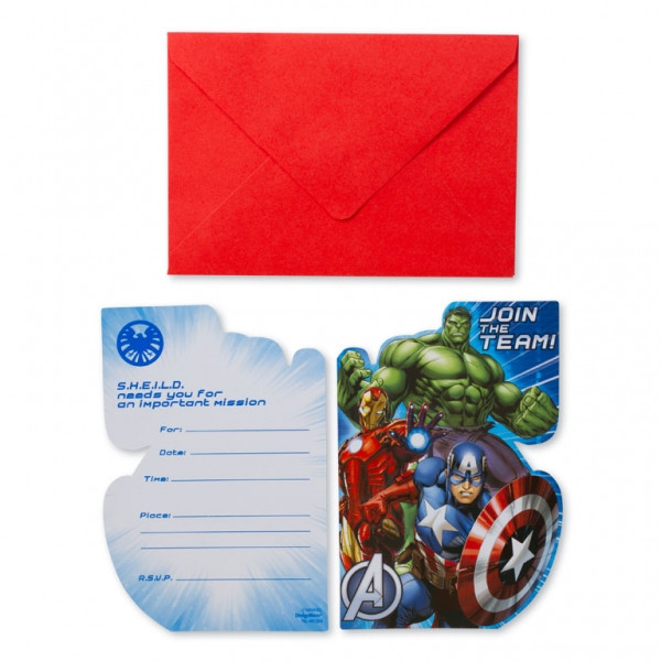 8 Cartes D Invitation Avec Enveloppes Avengers 8 Cartes D Invitation Avec Enveloppes Avengers