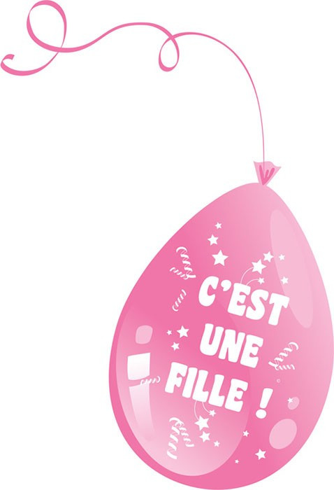 10 Ballons C Est Une Fille Rose