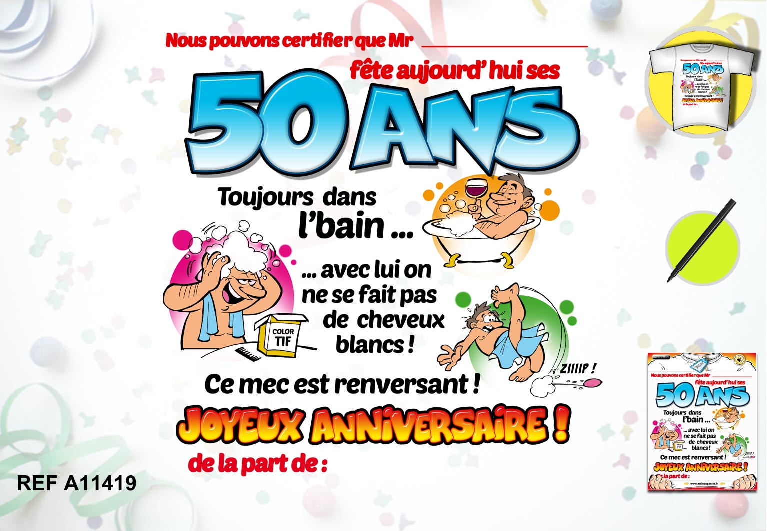T Shirt Dedicace Homme Certificat Avec Stylo Anniversaire 50 Ans A Prix Casse T Shirt Dedicace Homme Certificat Avec Stylo Anniversaire 50 Ans A Prix Casse