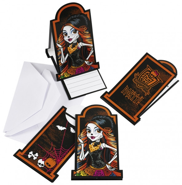 6 Cartes Invitation Anniversaire Monster High Halloween