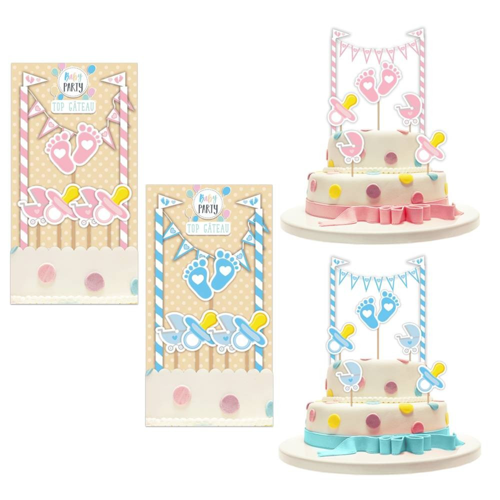 Kit Decoration Gateaux Sur Pique Baby Shower Bleu Kit Decoration Gateaux Sur Pique Baby Shower Bleu