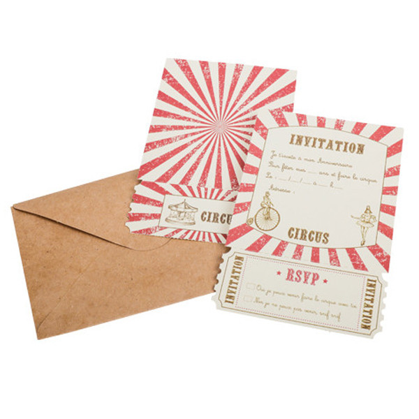 Invitation Enveloppe Cirque Theme Fete Anniversaire Invitation Enveloppe Cirque Theme Fete Anniversaire