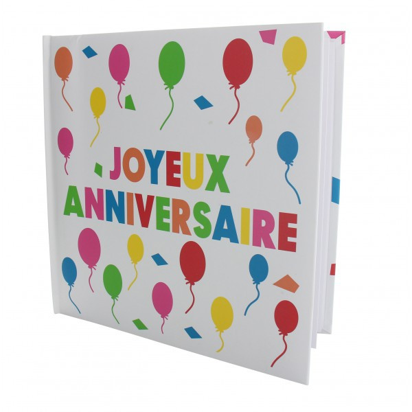 Livre D Or Joyeux Anniversaire 25 Cm X 25 Cm