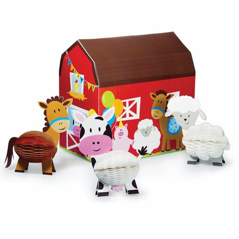 Centre De Table Anniversaire Theme Les Animaux De La Ferme Pas Cher