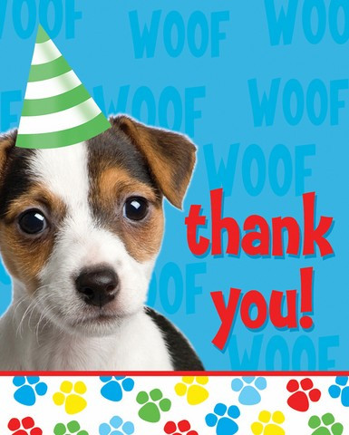 Carte De Remerciement Anniversaire Fete Theme Chien Prix Canon