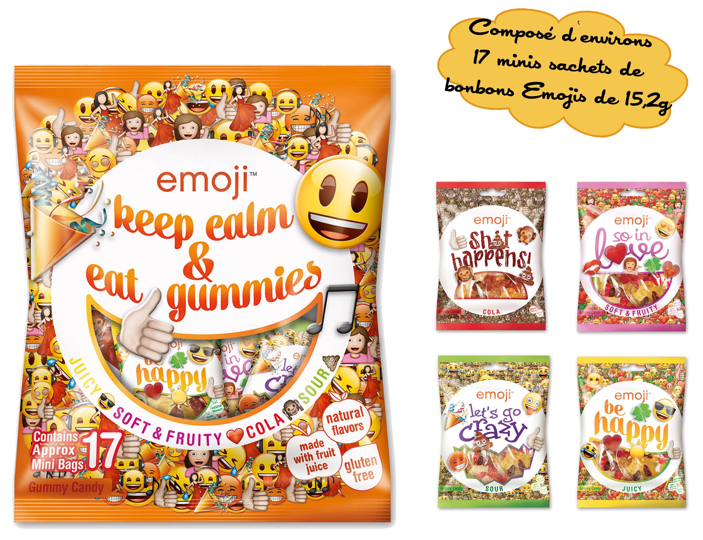 Bonbons Emoji Party Mix 300g Sans Gluten Bonbons Emoji Party Mix 300g Sans Gluten