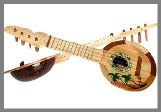 Deco Hawai Ukulele En Noix De Coco A Prix Discount