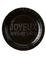 Assiettes anniversaire - noir