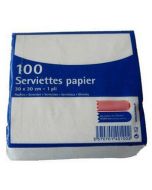 100 Serviettes jetables blanches pas chères