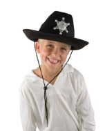 Chapeau feutre shérif enfant - noir
