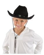 Chapeau feutre cow boy enfant - noir