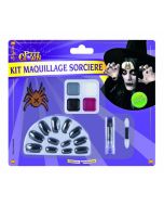 Kit maquillage sorcière - ongles + rge à lèvres + tatouage + palette