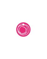 25 Nominettes avec cercle blanc - fuschia 3 cm