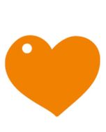 Nominettes coeur - orange