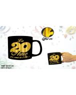 Mug noir et or - 20 ans