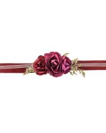 Bracelet fleur bordeaux ajustable 