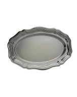 Lot de 2 plateaux Royal ovale - argent - 40 x 26 c