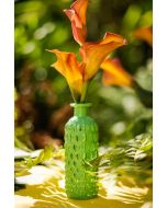 Bouteille vase nid d'abeille vert