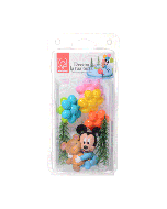 Décor gâteau Mickey bébé peluche avec ballons et sapins