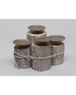 Lot de 4 bougeoirs en bois