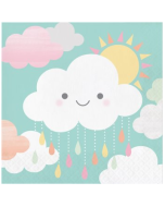 16 serviettes en papier nuage