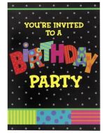 8 cartes d'invitation - Happy birthday "Infinite"