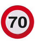 8 assiettes panneau de signalisation 70 ans