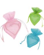 Sachet Dragées Organdi coeur armuré x 4