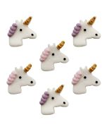 6 x Décors gâteau Licorne sucre