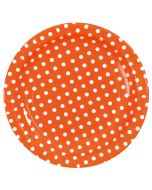 10 assiettes pois orange