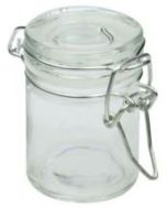 Pot à dragées en verre transparent avec clip - 6.1 cm x 4.5 cm