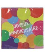 Serviettes ballons Joyeux Anniversaire