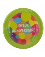 assiettes 18 cm pop joyeux anniversaire