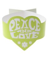 Ronds de serviettes Peace and Love - vert anis - x6