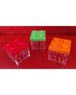 3 Contenants à dragées en plexi type lego - 5 cm  x 5 cm x 5 cm 