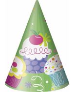 8 chapeaux de fête Birthday Cupcake