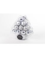 Kit déco de 24 boules – Argent 