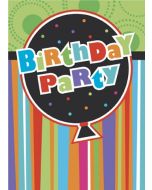 8 cartes d’invitation Birthday Stripes