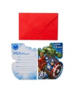 8 Cartes d'invitation avec enveloppes Avengers