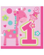 16 Serviettes Baby Shower fille 33 x 33