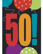 8 cartes d'invitations 50 ans à prix discount