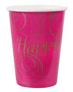 10 gobelets Happy - fuchsia - 1