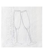 Lot de 20 serviettes champagne - blanches