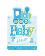 8 Invitations + enveloppes Baby Shower garçon