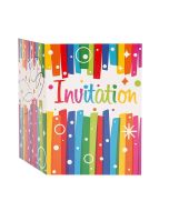 8 Invitations anniversaire multicolore
