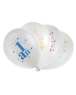 8 Ballons Joyeux anniversaire 1 an multicolores