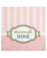 20 serviettes baby shower mademoiselle rose
