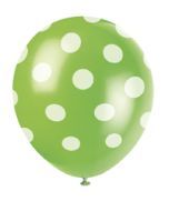 6 ballons à pois verts