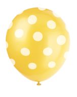 6 ballons à pois - jaune